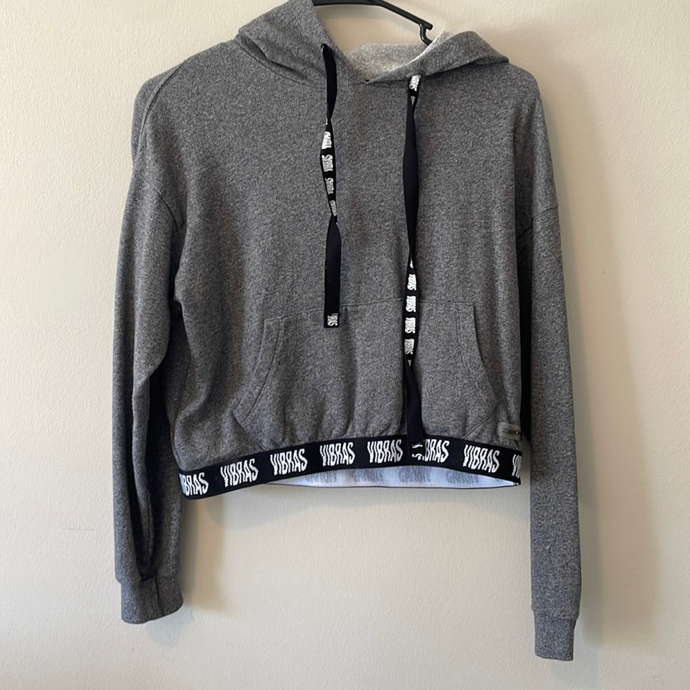 J Balvin GEF FRANCE Vibras Collab Gray Cropped Hoodie